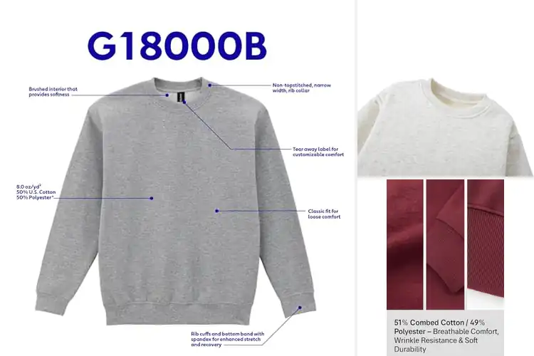 Detailed view of Best Boys Cotton Fleece Crew Sweatshirts