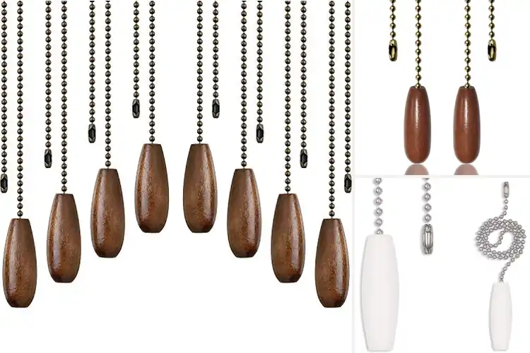 Detailed view of Best Ceiling Fan Chains With Wooden Pendants