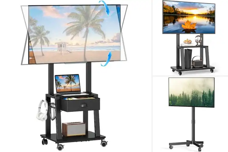 Detailed view of Best Rolling TV Cart With Brakes